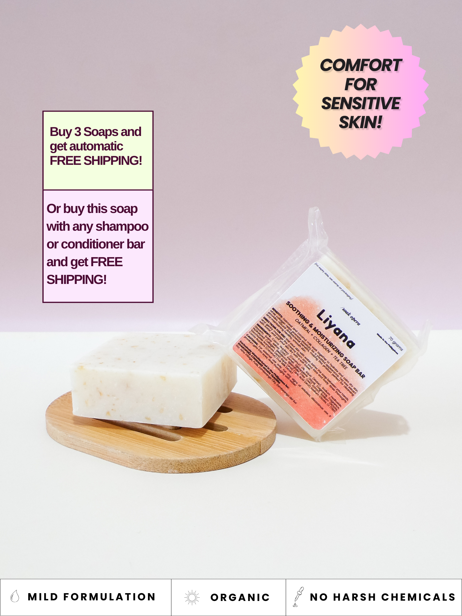 Liyana Soothing Soap Bar (soothes and moisturizes skin)
