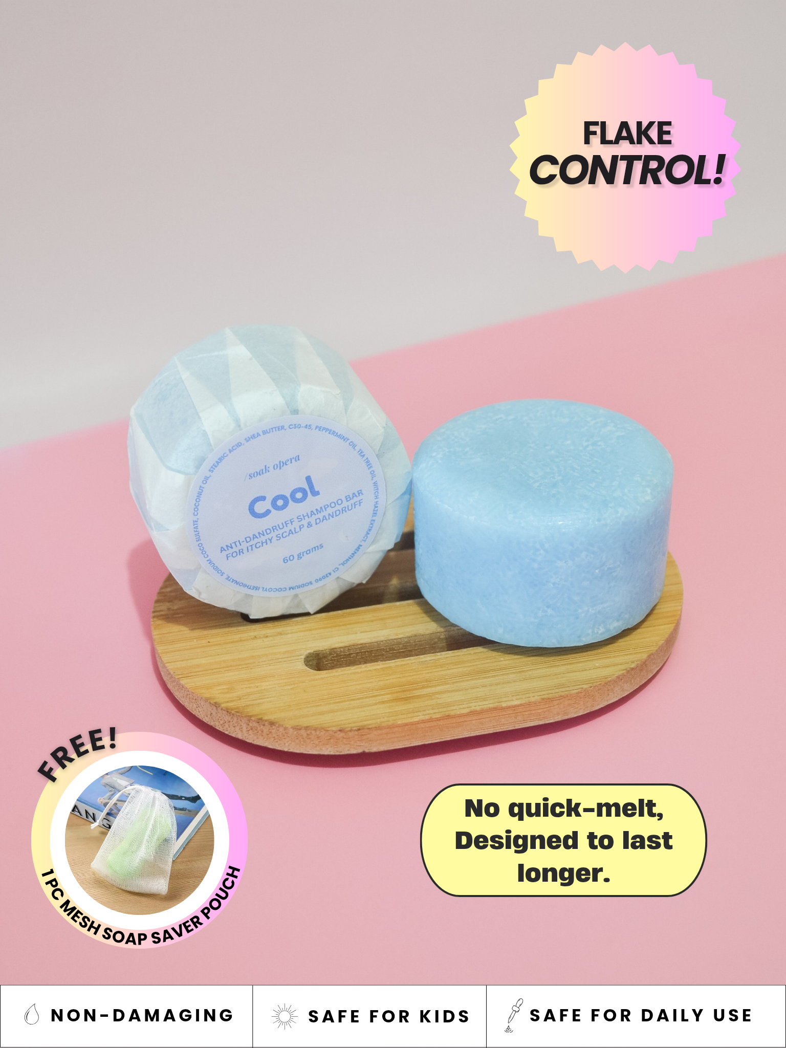 Cool Anti-dandruff Shampoo Bar (for dandruff /itchy scalp)